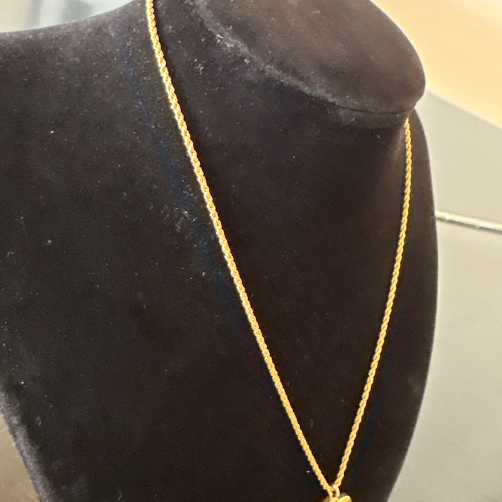 Dior Gold Tone CD Logo Pendant Necklace - Picture 9 of 11
